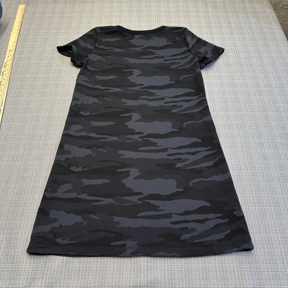 T by Talbots Camo T Shirt Dress‎ Small Petite Short Sleeve Pocket Athleisure - Picture 3 of 8